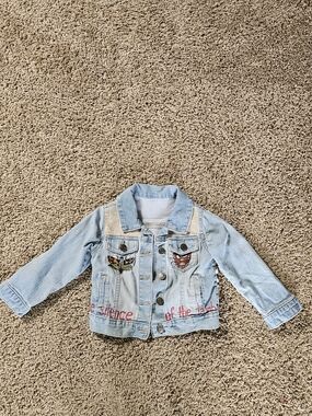 Custom Silence Of The Lambs Kids Denim Jacket Size 3T-4T Butterflies Desgin